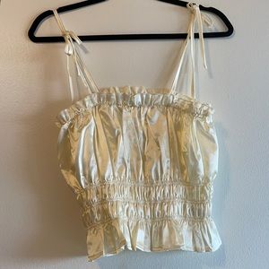 Shein cream tie strap tank